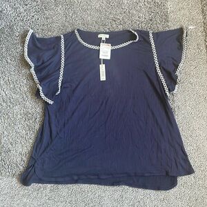 Max Studio 2X Navy Blue Top